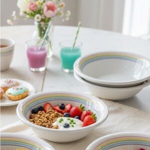 La Primula Set of 6 Colorful Stripe Bowl made in Italy